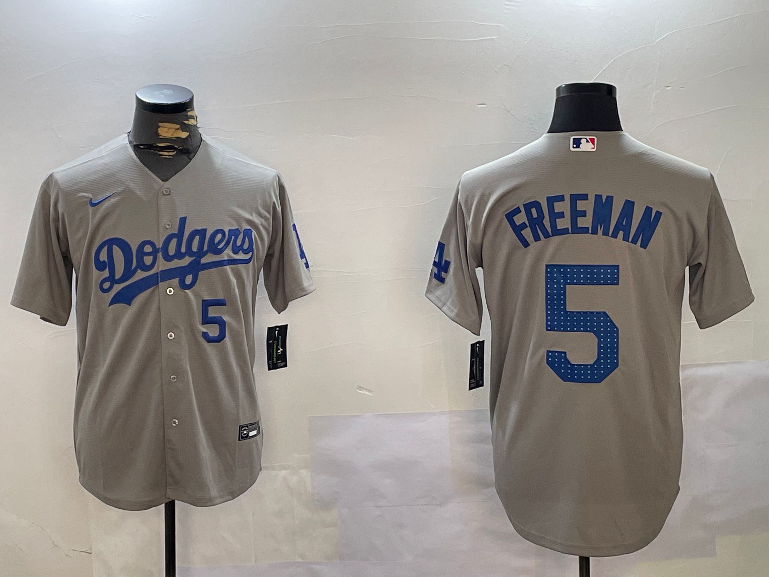 Men Los Angeles Dodgers #5 Freeman Grey Game 2024 Nike MLB Jersey style 12163